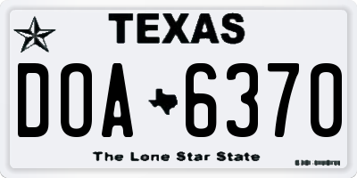 TX license plate DOA6370