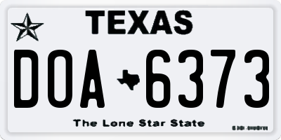 TX license plate DOA6373
