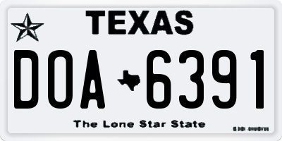 TX license plate DOA6391