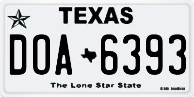 TX license plate DOA6393