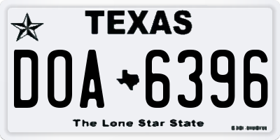 TX license plate DOA6396