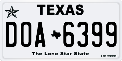 TX license plate DOA6399