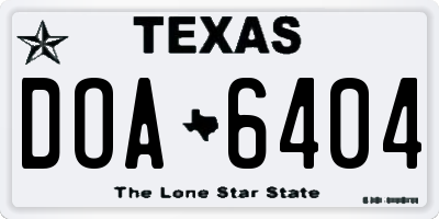 TX license plate DOA6404