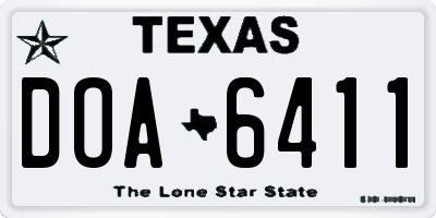 TX license plate DOA6411