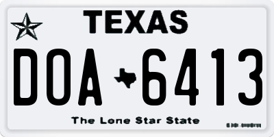 TX license plate DOA6413