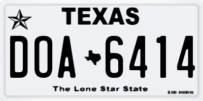 TX license plate DOA6414