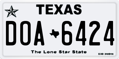 TX license plate DOA6424