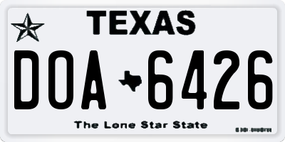 TX license plate DOA6426