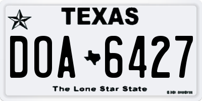 TX license plate DOA6427