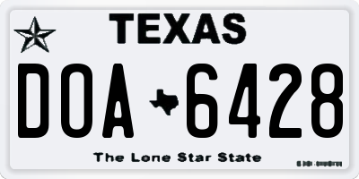 TX license plate DOA6428