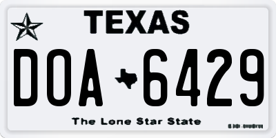TX license plate DOA6429