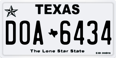 TX license plate DOA6434