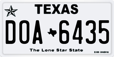 TX license plate DOA6435