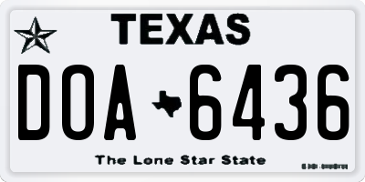 TX license plate DOA6436