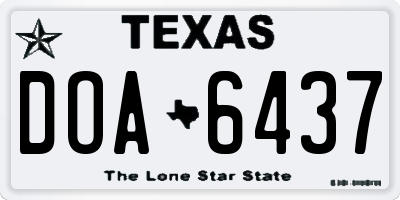 TX license plate DOA6437