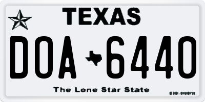 TX license plate DOA6440