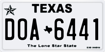 TX license plate DOA6441