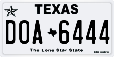 TX license plate DOA6444