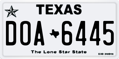 TX license plate DOA6445