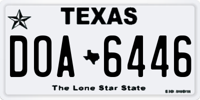 TX license plate DOA6446
