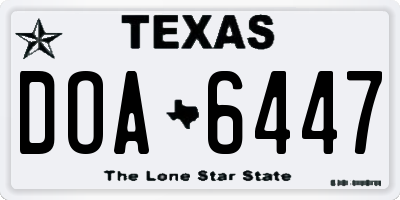 TX license plate DOA6447