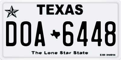 TX license plate DOA6448