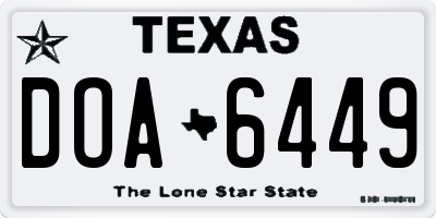 TX license plate DOA6449