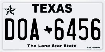 TX license plate DOA6456