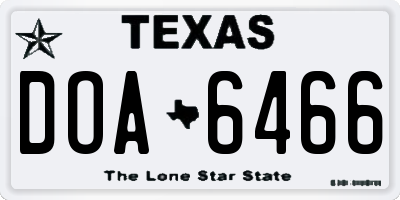 TX license plate DOA6466
