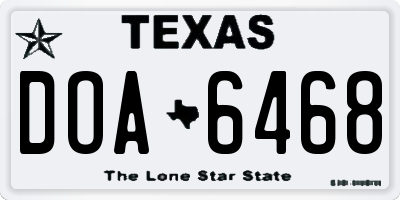 TX license plate DOA6468