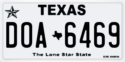 TX license plate DOA6469