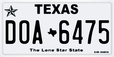 TX license plate DOA6475