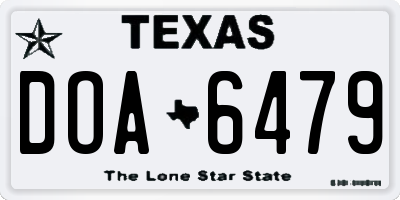 TX license plate DOA6479