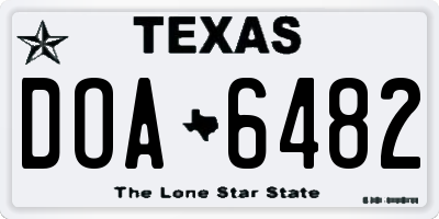 TX license plate DOA6482