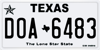 TX license plate DOA6483