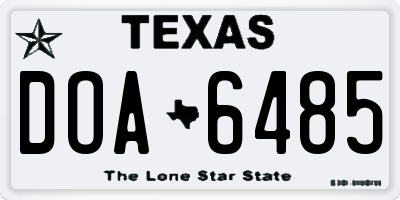 TX license plate DOA6485