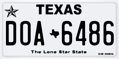 TX license plate DOA6486
