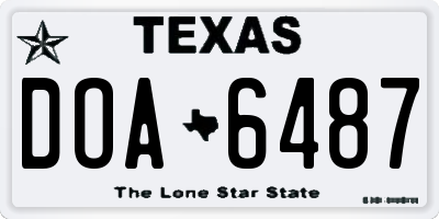 TX license plate DOA6487