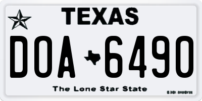 TX license plate DOA6490