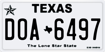 TX license plate DOA6497