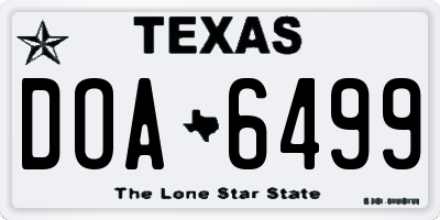 TX license plate DOA6499