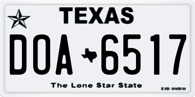 TX license plate DOA6517