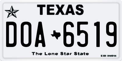 TX license plate DOA6519