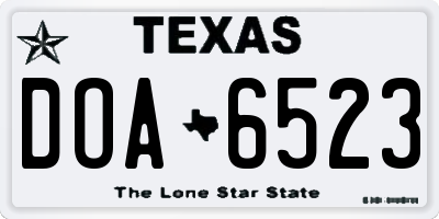 TX license plate DOA6523