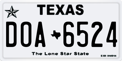 TX license plate DOA6524