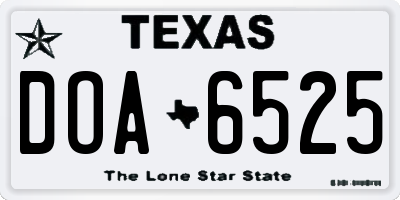 TX license plate DOA6525