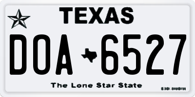 TX license plate DOA6527