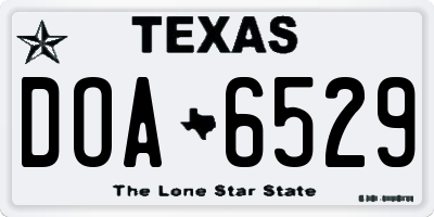 TX license plate DOA6529