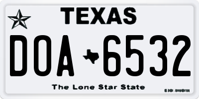TX license plate DOA6532