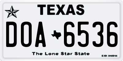 TX license plate DOA6536